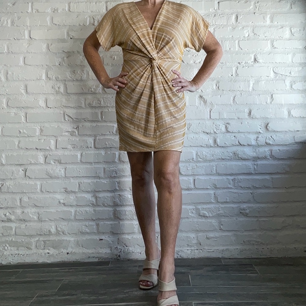Elegant Tan Knotted Dress